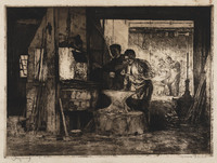 KG 20017
<br/>
In de smederij
<br/>
<em>Dingemans, Waalko Jans (1873-1925)</em>